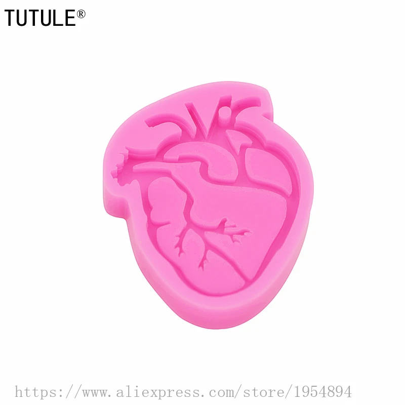 Human Heart Fondant or silicone mold,Resin Mold,clay mold,Human Heart Halloween Chocolate Mold,Polymer keychain Necklace mould