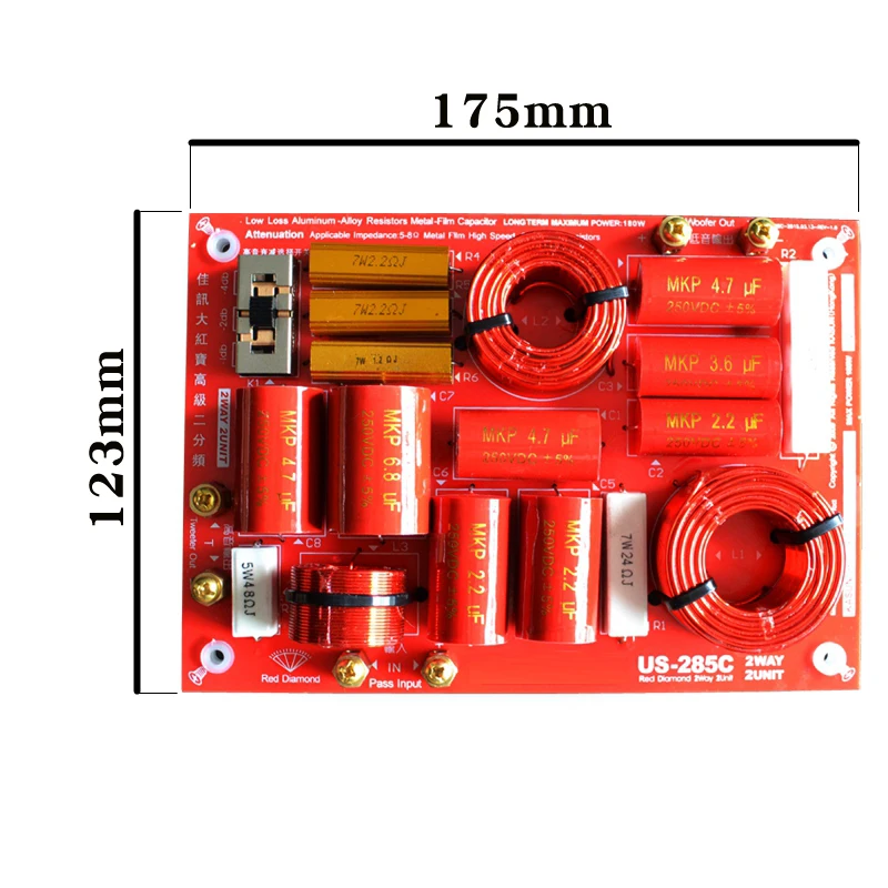 HIFIDIY LIVE US-285C 2 Way 2 speaker( tweeter + bass ) Unit HiFi HOME Speakers audio  Frequency Divider Crossover Filters