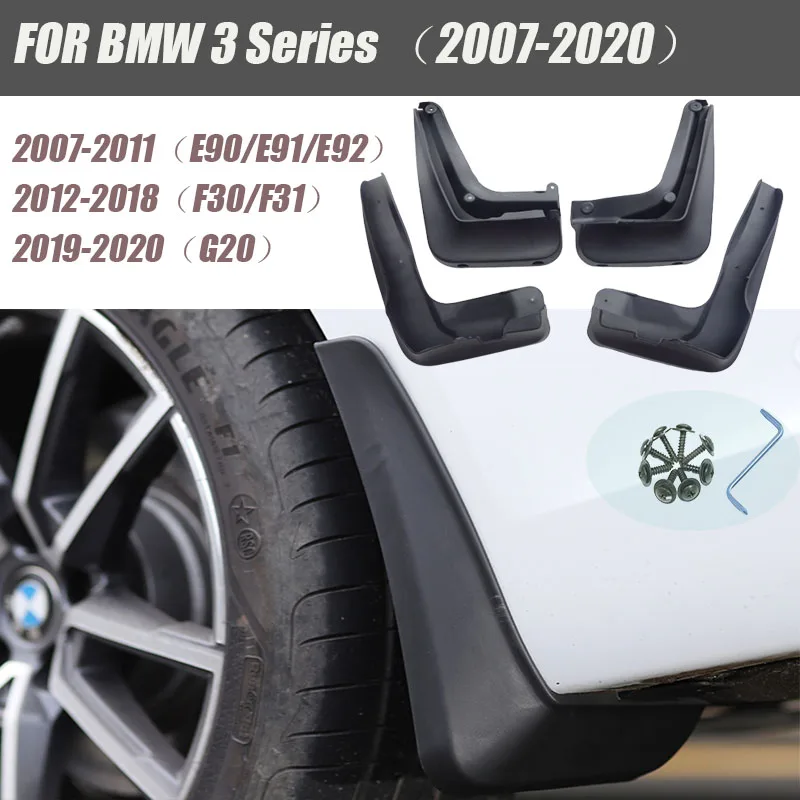 Mud Flaps For BMW 3 Series E90 E91 E92 G20 F30 F31 Car Mudguards Splash Guards Mudflaps Car Fenders accessorie 4 pcs 2007-2020