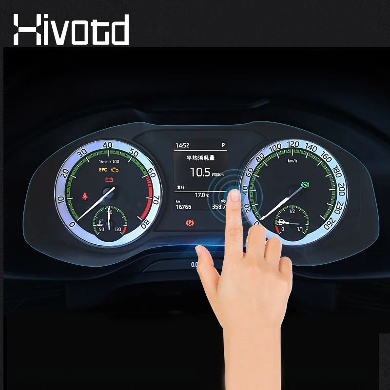 Hivotd For Skoda Karoq 2023 2024 Accessories Interior Front Dashboard Panel Screen Film Cover Car Styling Replacement Part