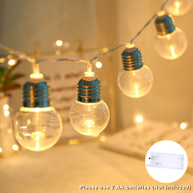 1/2 adet LED küre dize işık 10 LED 1.5 M noel ışıkları açık bahçe ışıkları LED ampul ışık düğün parti dekor peri ışık