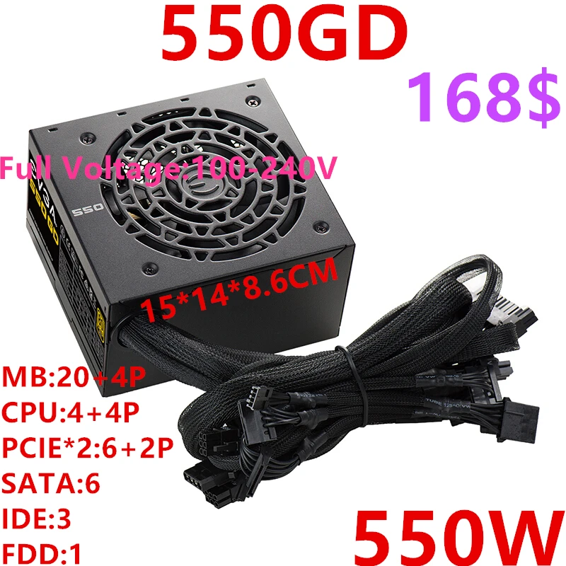 New Original PSU For EVGA 80PLUS Gold Game Mute Power Supply 650W 550W 450W Power Supply 650GD 550GD 450GD