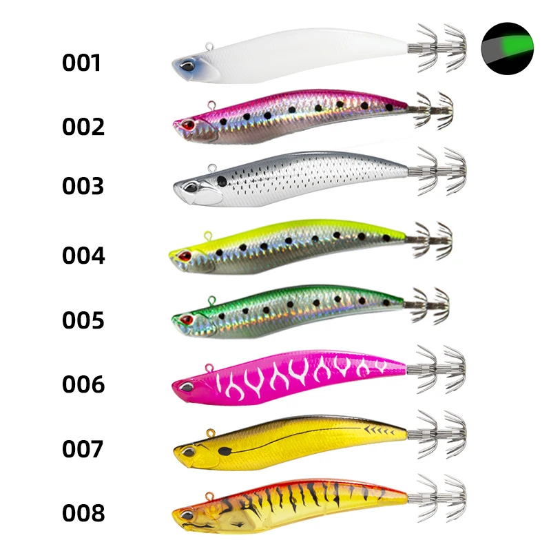 Hunthouse fishing hard bait D-squid jigging lure pencil 3pcs LW522 110mm 30g sinking suqid leurre tip-run EGI hook for turlutte