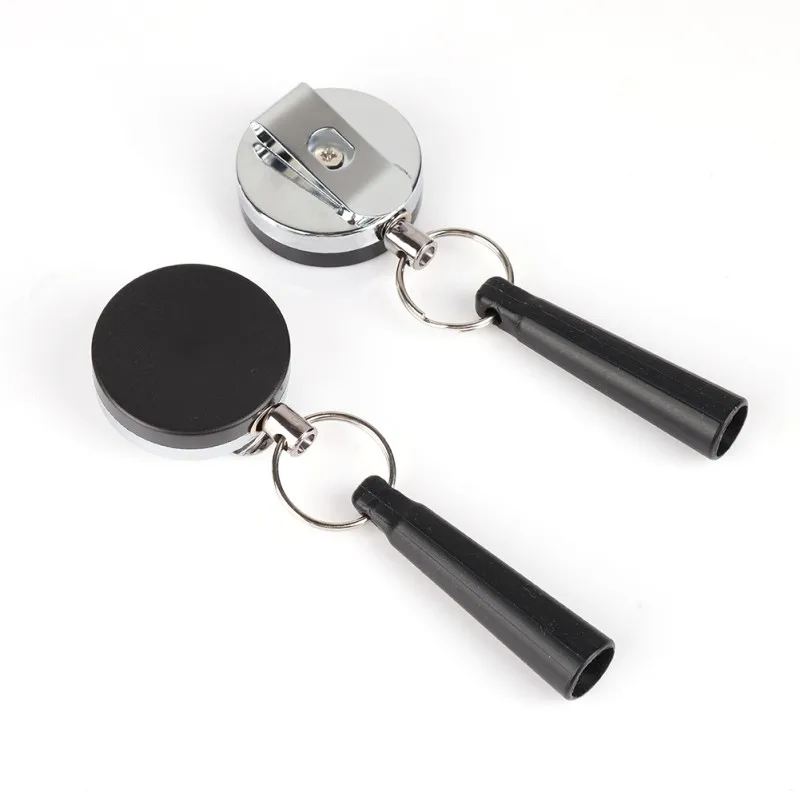 Camping Heavy Duty Retractable Pen Pull Holder Reel Carpenter Pencils Anti Lost Rope Key Ring Chain Belt Clip