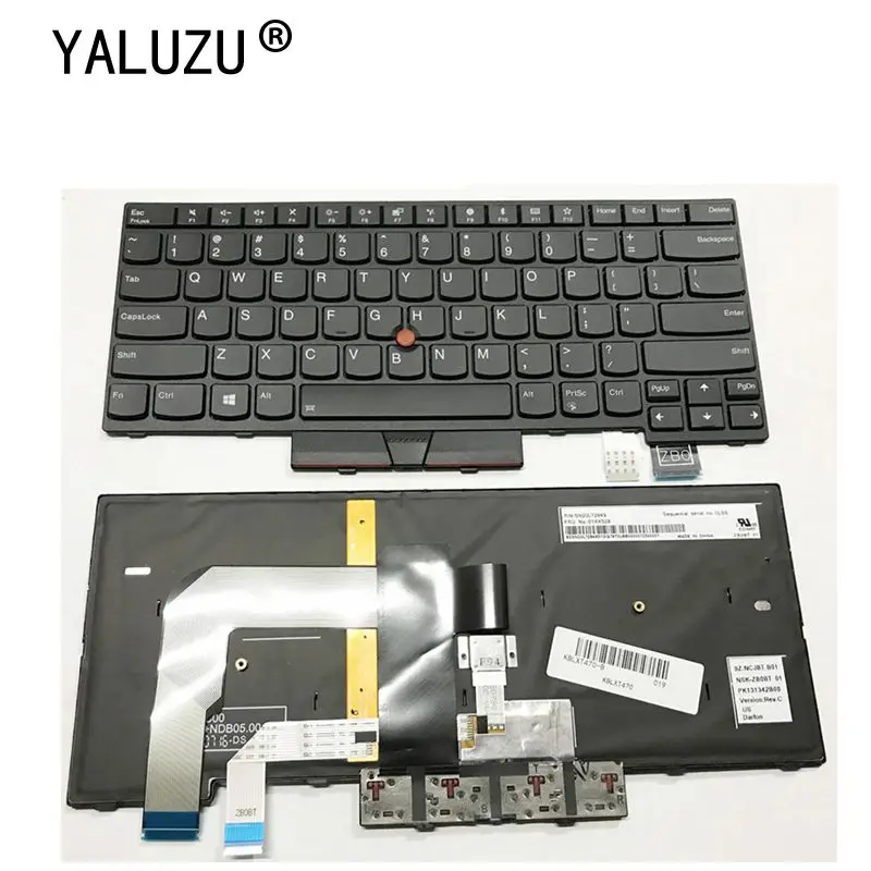 Yalumzu Teclado Inglês Novo Compatível com Lenovo Thinkpad T470 T480 Teclado Iluminado com Luz de Fundo