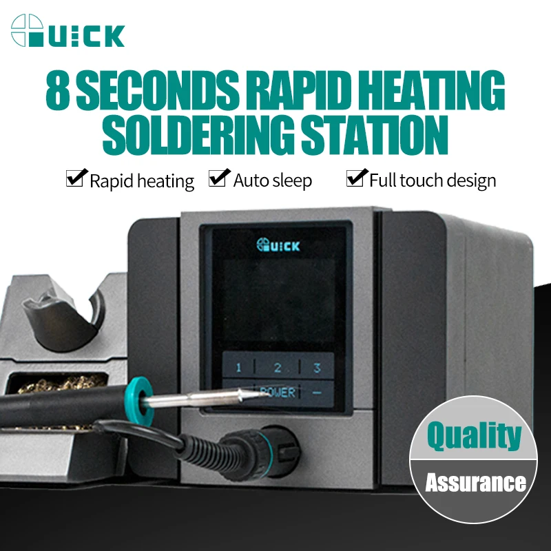 Quick TS1200A Lead Free BGA Soldering Iron Station LED Display with One Soldering Tip for Phone Motherboard Repair