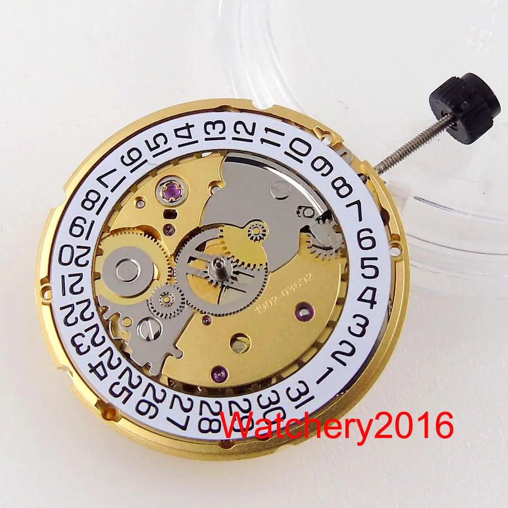 Original PT5000 Automatic Mechanical Movement 25 Jewels Gold Plated High Datewheel 28 800VPH Frequency