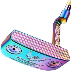 Putter de palo de Golf para hombre, accesorio de mano derecha con cubiertas de cabeza negras y rojas, agarre de PU, mazo de acero CNC profesional