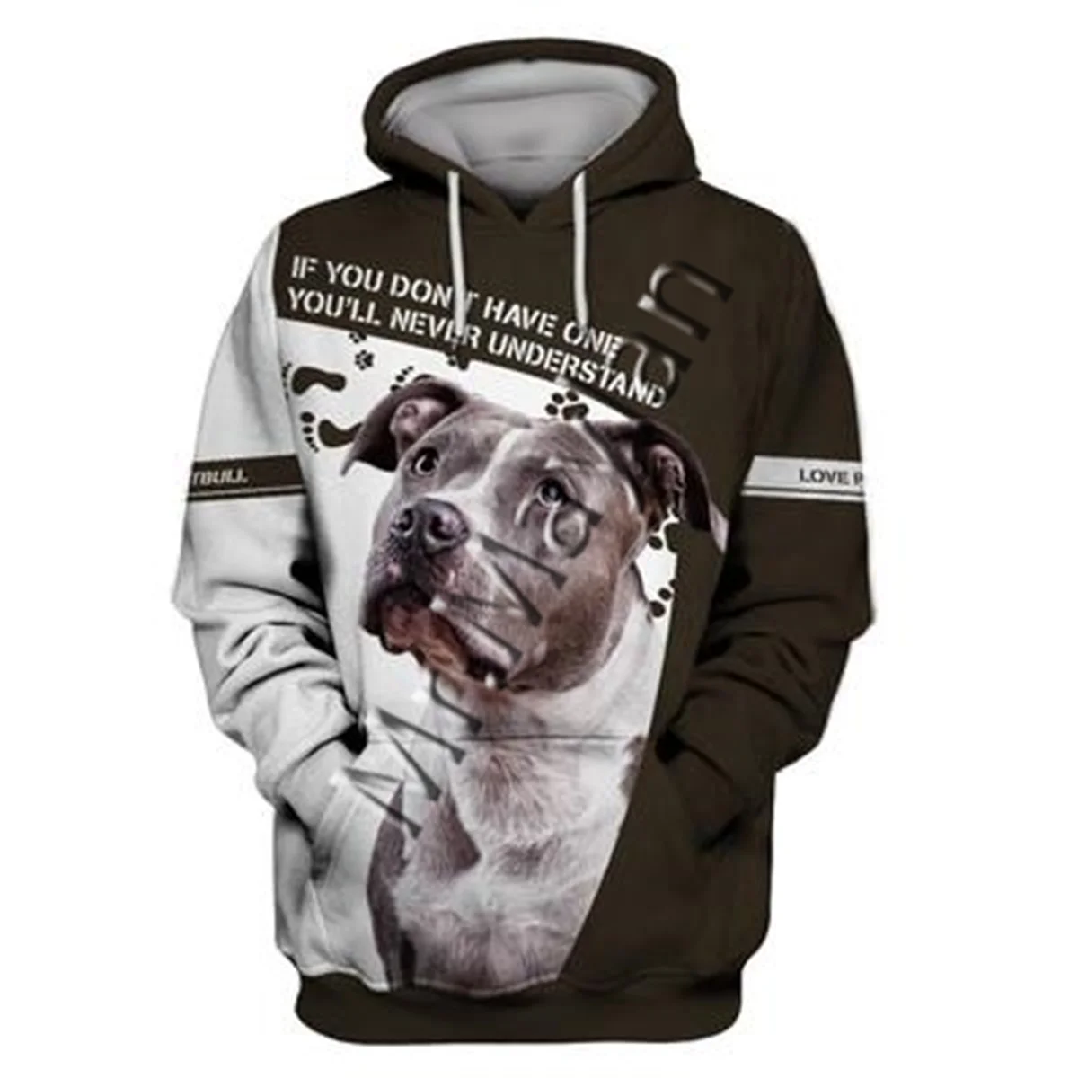 Unisex 3D Graphic Hoodies Sweatshirts Animals Dog Art Pit Bull Hoodie Men/Women Casual Streetwear Sweatshirt Pullover AW-0144