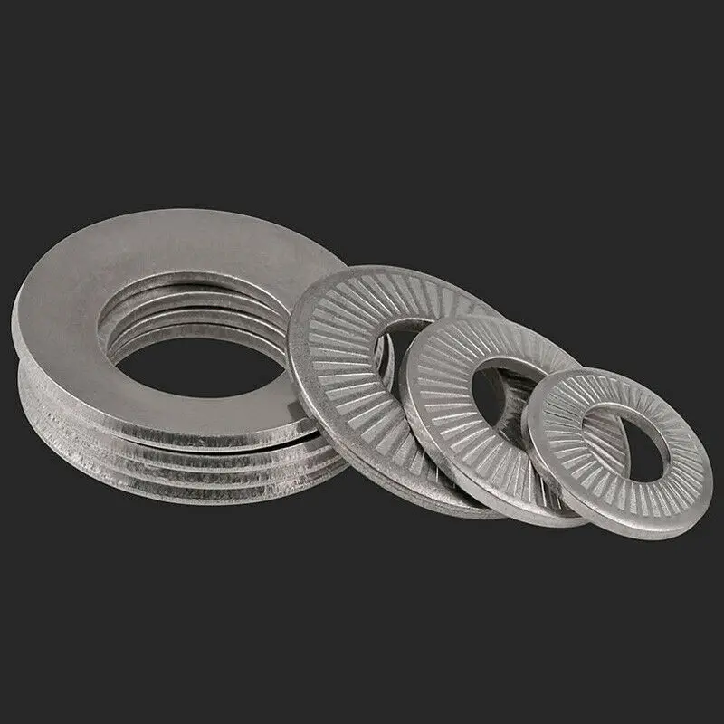 Serratted Lock Washers M3 M4 M5 M6 M8 M10 M12 M16 NFE25-511 304 A2 Stainless Steel Conical Non-slip Gasket