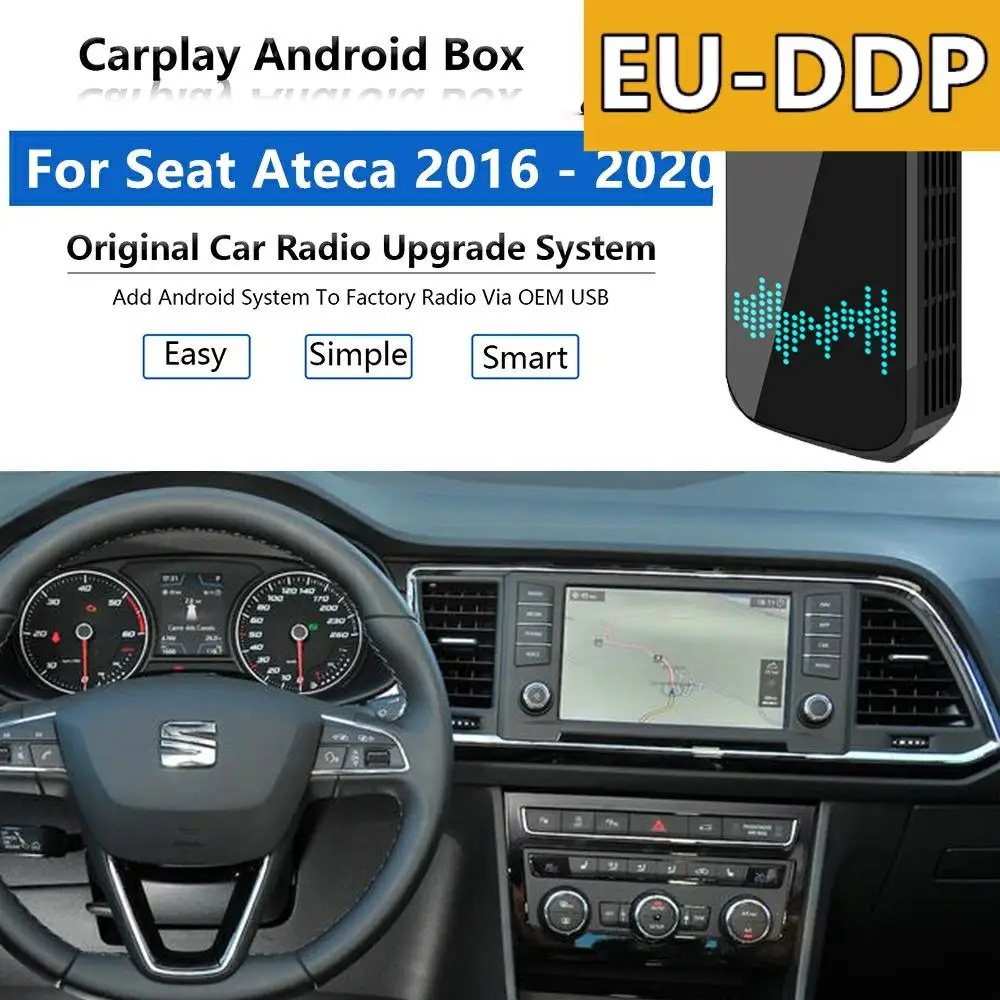 Radio Carplay upgrade Android Auto Audio For Seat Ateca 2016 - 2020 Apple Wireless AI Box Car Multimedia Player GPS Navi unit