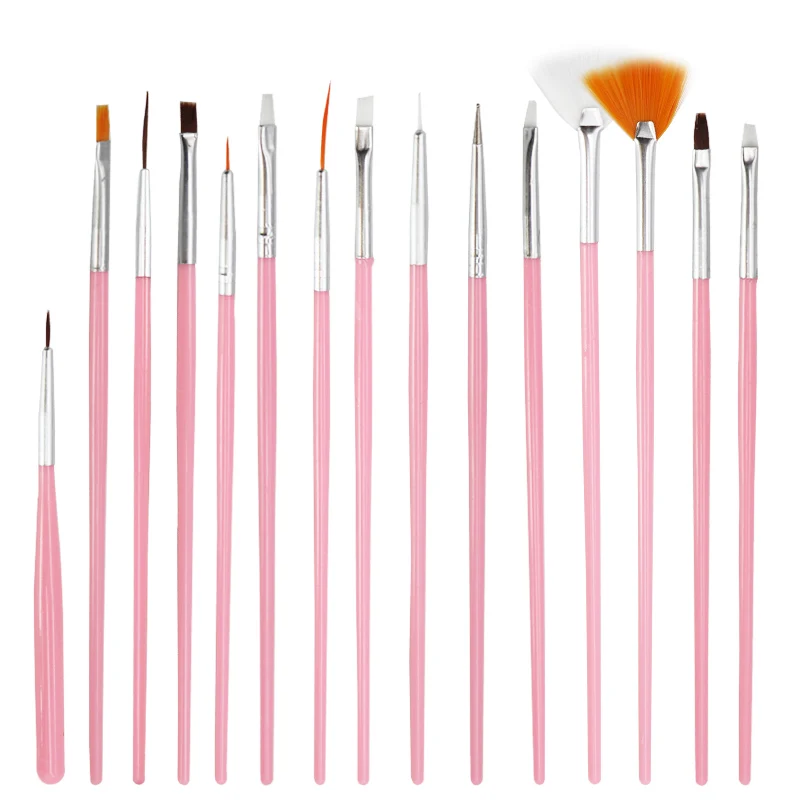 

15pcs for Nail Art Brush Manicure Gel Brush Ultra-thin Line Drawing Acrylic Liquid Powder Carving Gel for Nail Art Beaty