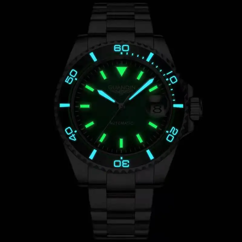 Guanqin Automatic Mechanical Watch NH35A Men\'s Watch Sapphire Fashion Sports Watch Stainless Steel Waterproof Luminous 2022 New