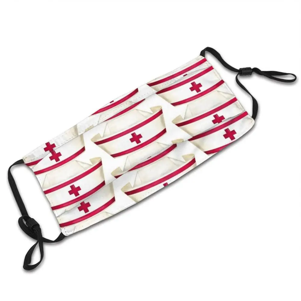 Rode En Witte Verpleging Masker Diy Wasbaar Filter Pm2.5 Mond Trending Verpleging Rode Kruis Wit Rode Strepen