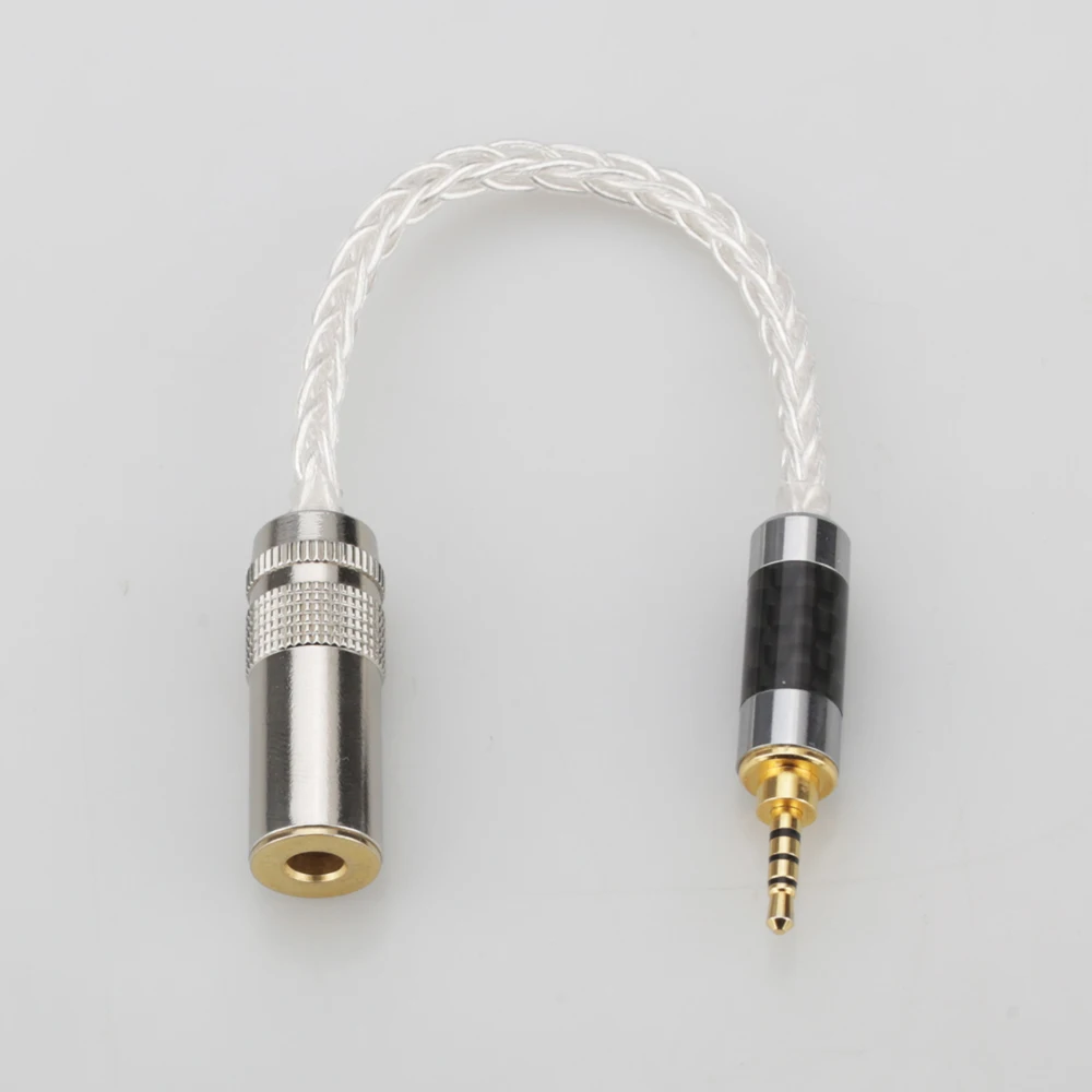 Audiocrast 10cm 2.5mm TRRS zrównoważony do 4.4mm zbalansowany żeński 7N OCC posrebrzany Adapter Audio