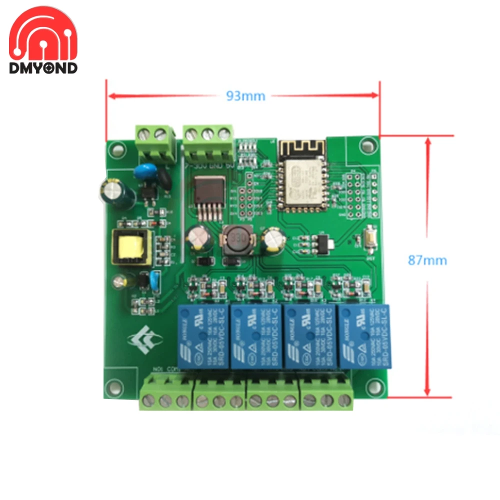 ESP8266 4 Channel WIFI Relay Module ESP-12F Development Board For IOT Smart Home Phone APP Controller WIFI Remote Control Switch