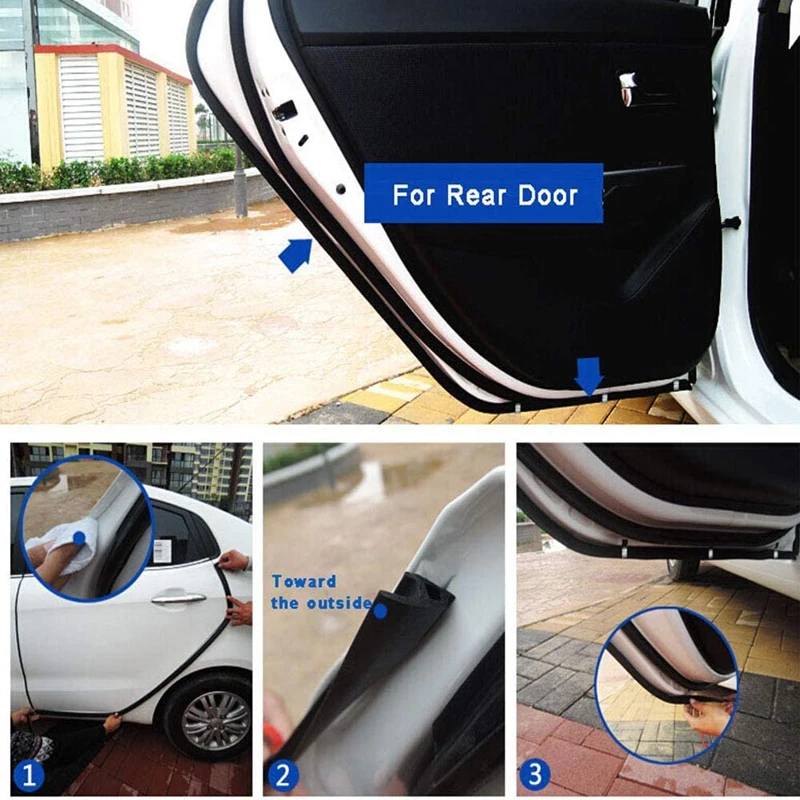 1.6M P Type Car Door Sound Insulation Sealing Strip EPDM Rubber Door Weather Strip Dustproof Soundproof Auto Door Seals General