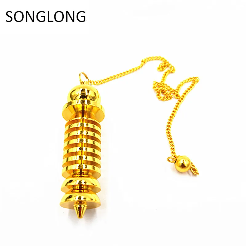 Spiral column Metal spirit swing  divination hypnosis metal brass non-crystal metal copper solid standard pendulum energy therap