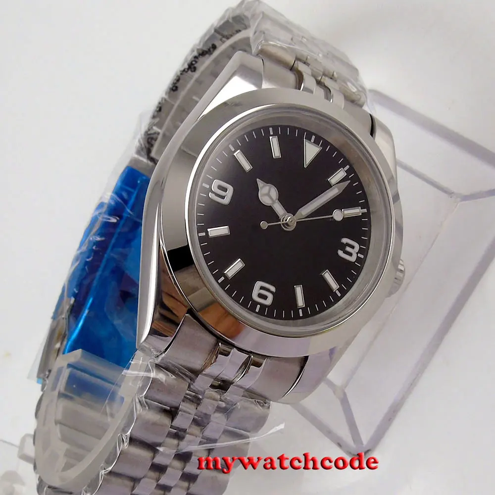 Tự Động Nam Đồng Hồ 40Mm Bliger Vô Trùng Mặt Số Đen Thánh Dây Đeo Kính Sapphire