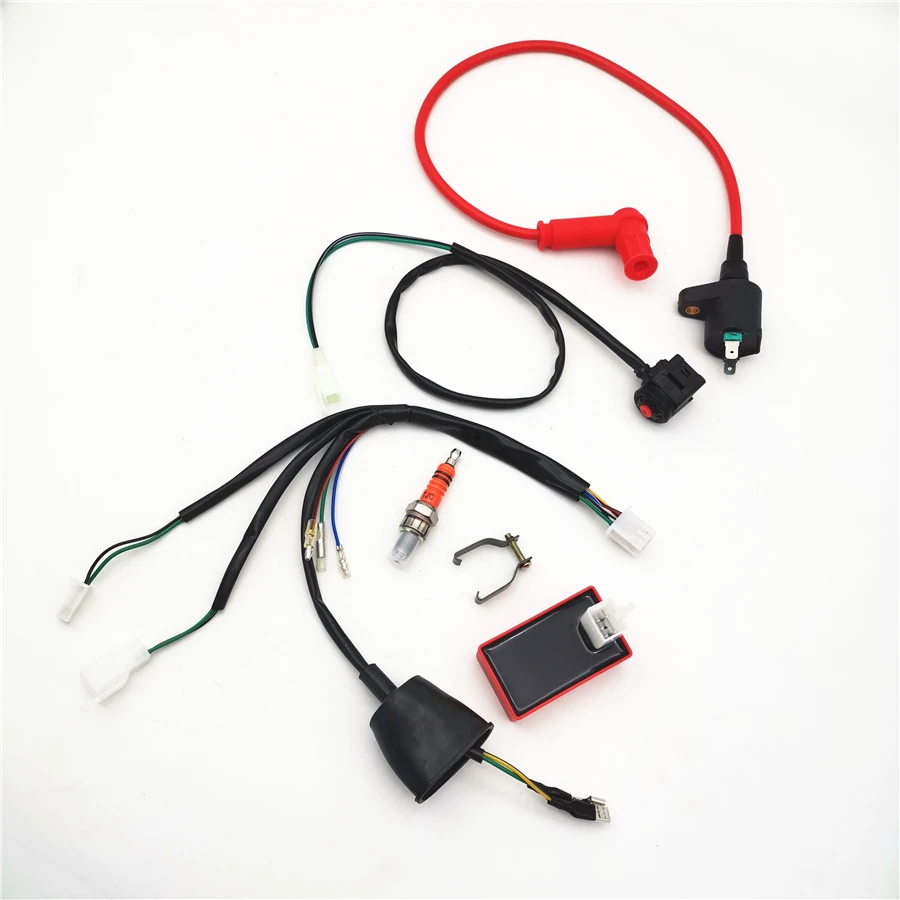 Wiring Harness Switch Ignition Coil CDI Kit for 110 125 140 150cc Motorcycle &ATV