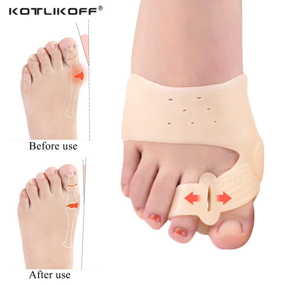 Silicone Gel Toe Separator Hallux Valgus Bunion Corrector Big Toe Straightener Thumb Valgus Protector Adjuster Feet Pads Relief