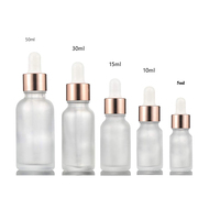 10Pcs Frosted Glass Bottles 5ml 10ml 15ml 30ml 50ml Essential Oil Dropper Bottles Empty Cosmetic Containers For Aromatherapy