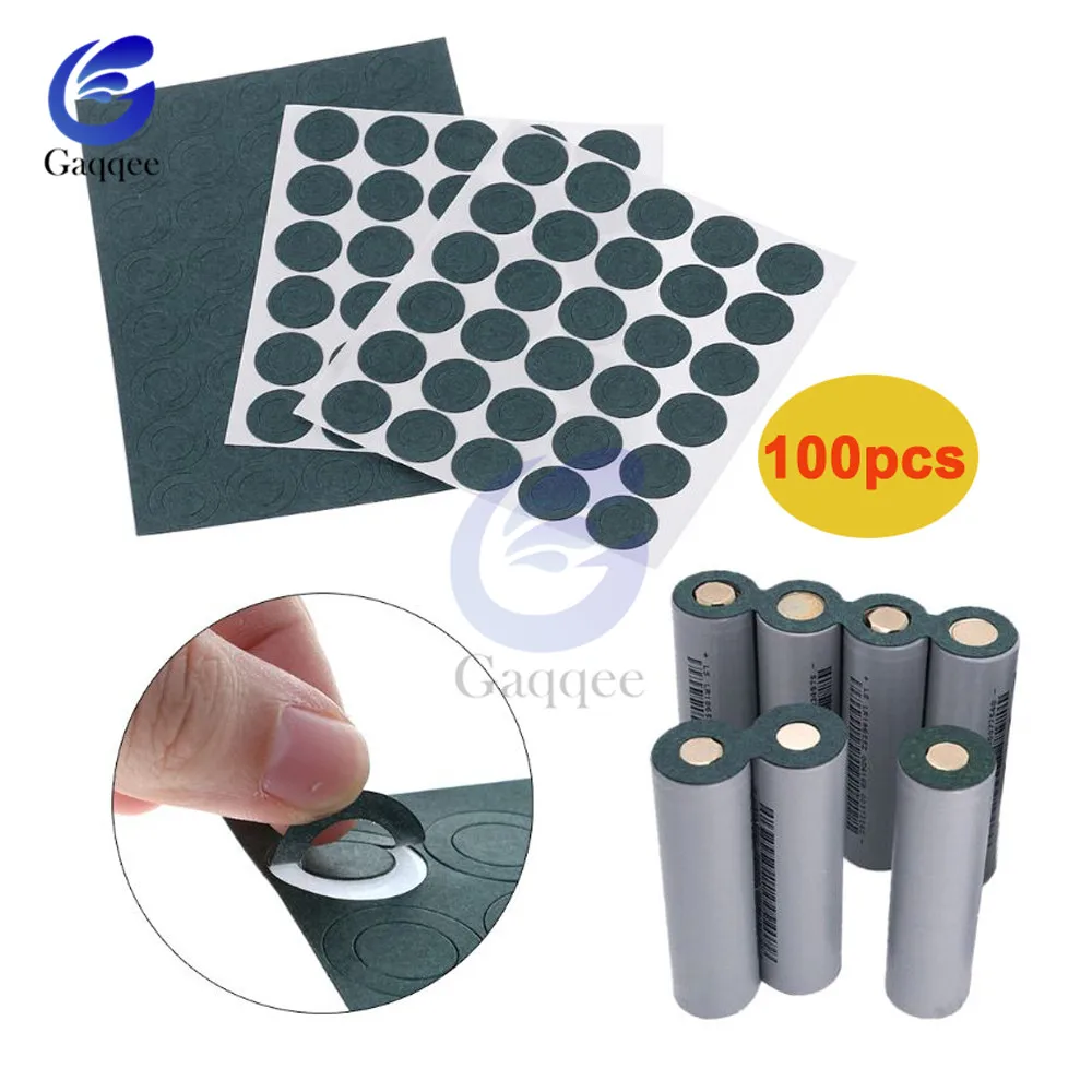 100pcs/lot 18650 Li-ion Battery Positive Insulation Gasket Hollow Flat Head  Adhesive Pad Insulation Meson Head Gasket 1S/2S/3S