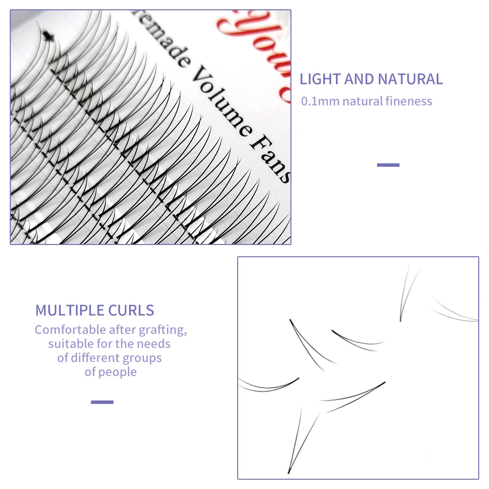 2d 3d 4d Eyelashes Premade Volume Fans Soft Natural Mink Lashes Individual Eyelash Extension C/D Curl Lashes Russian Short Stem