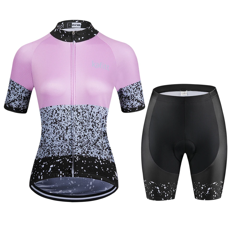 Kafitt Cycling Robe Summer Branded Women Clothing Shorts And Top Feminine Blouses Two Piece Set Large Size Road Bike Dress