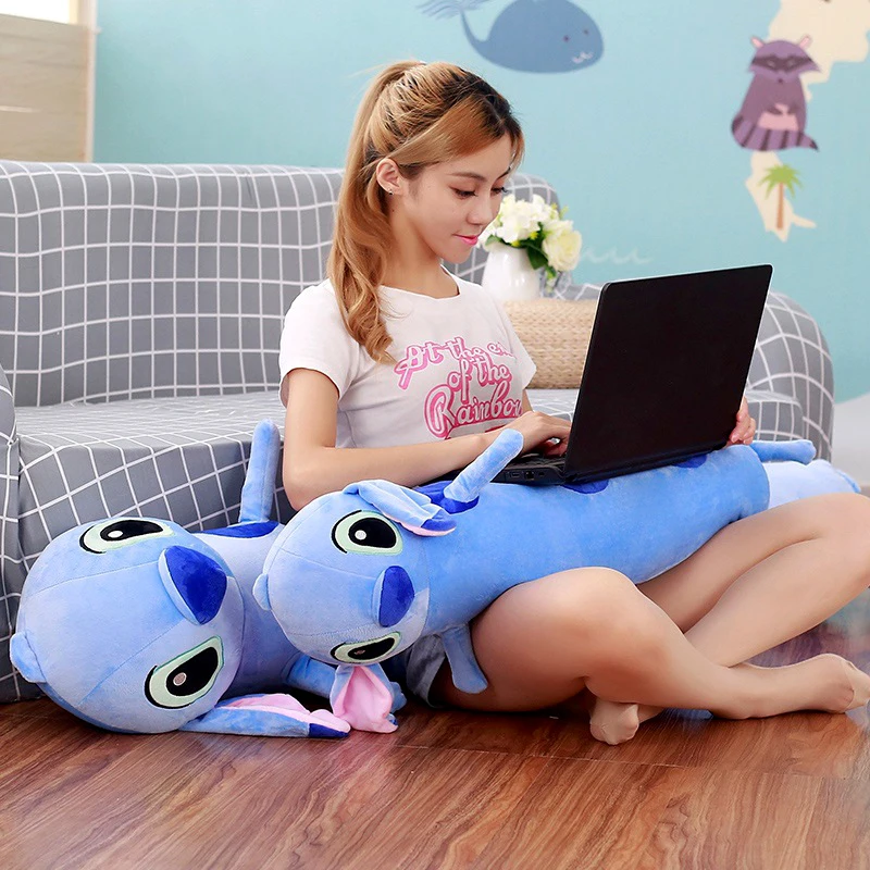 Disney CAN o & Stitch Peluche pour Enfants, Oreiller de Dessin Animé, Poupées en Peluche Anime, Super Long, Qualité Douce, Cadeau d'anniversaire pour Bol, 95-170cm