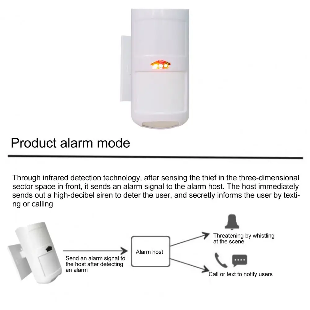 적외선 마이크로 웨이브 듀얼 감지 유선 프로브 MCU 제어 자동 온도 보상 실내 용 도난 방지 경보 센서