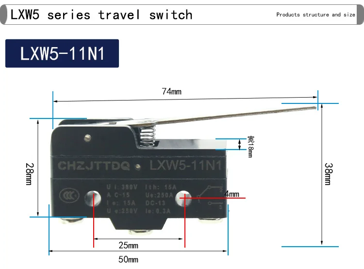 CHZJTTDQ Reise-Endschalter Mikroschalter LXW5-11G1 G2 Q1 Q2 N1 N2 Kupferpunkt-Positionierungsschalter – Detail 12