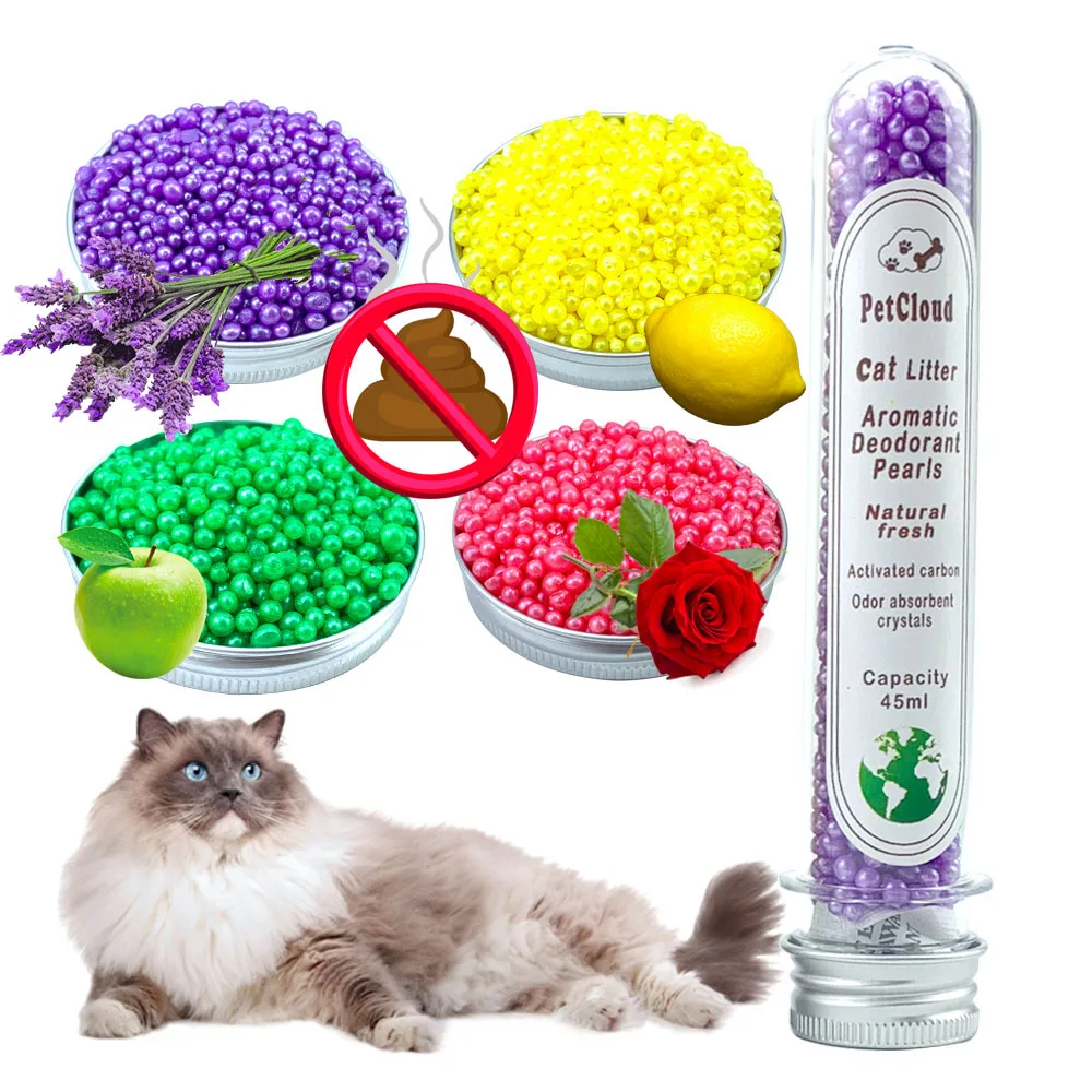 4 Aromatic Cat Litter Deodorant Beads Odor Activated Carbon Absorbs Pet Removaling Excrement Stink Deodorizing Cleaning Supplies