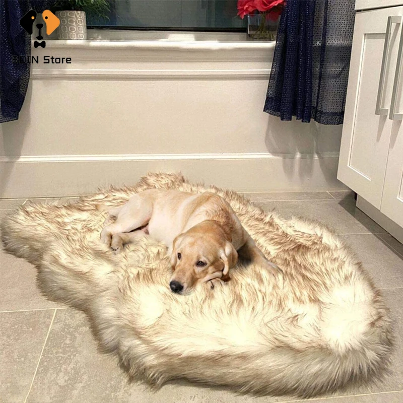 Thick Faux Fur Pet Dog Bed Mat Removable Soft Warm Cozy Plush Sleeping Mat for Dogs & Cats Durable Mattress Blanket Carpet Rug