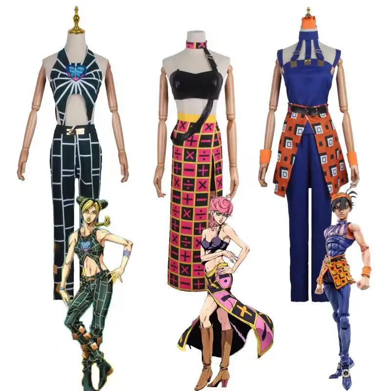 

Anime JoJo's Bizarre Adventure Jolyne Cujoh Cosplay Costume Trish Una Cosplay Game Anime Role Playing