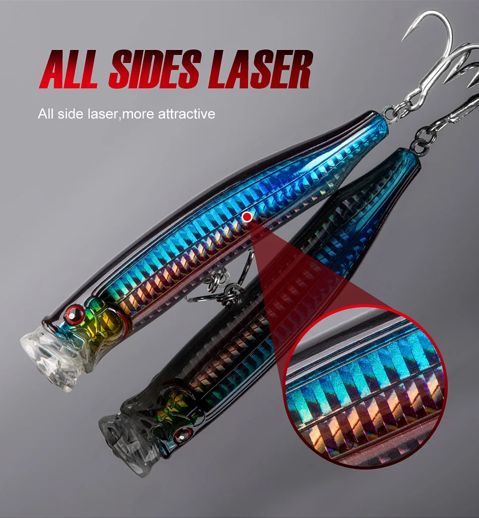 Noeby Topwater Popper Angeln Locken 100 120 150mm Wobbler Künstliche Harten Köder Feed Popper für Meer Bass Thunfisch GT angeln Lockt – Detail 13