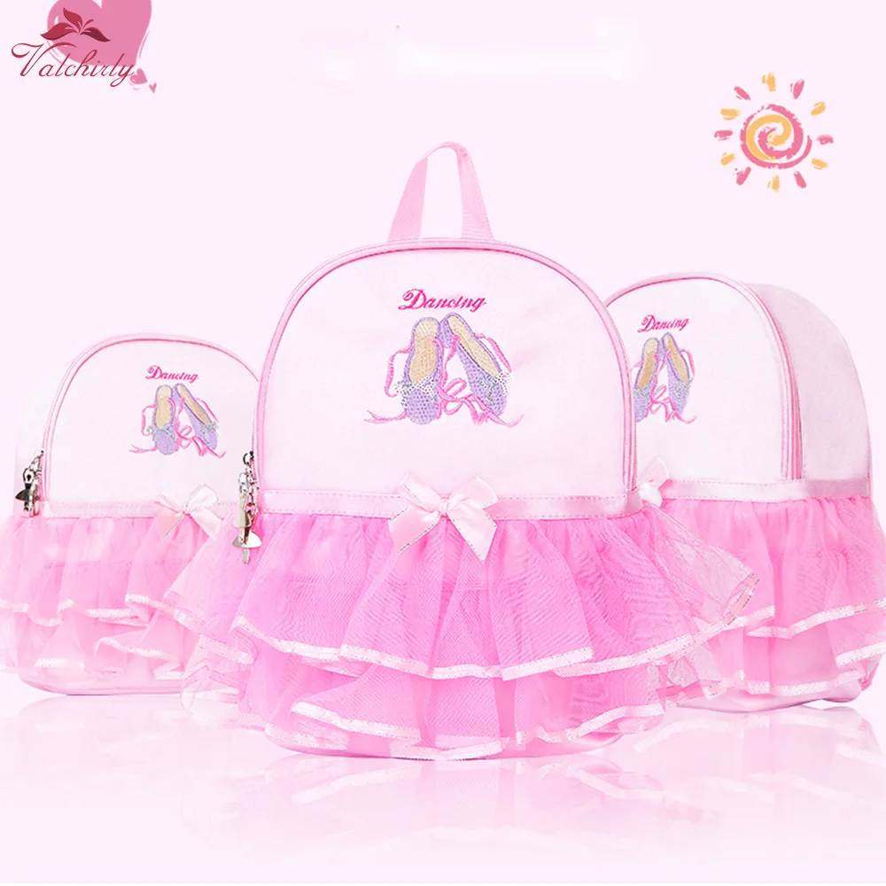 Kids Ballerina Bag Pink Dance Bag Girls Ballet Princess Backpack  Storage bag  Large Capacity