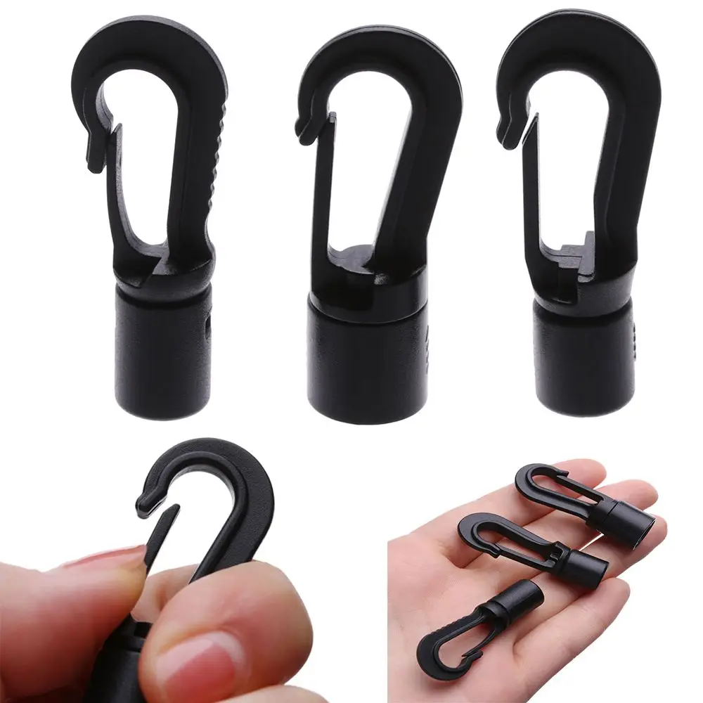 5/10pcs Plastic Snap Hook Clip Bungee Shock Tie Cord Ends Rope Buckle Outdoor Camp Kayak Boat Fishing Canoe Clothesline Hooks