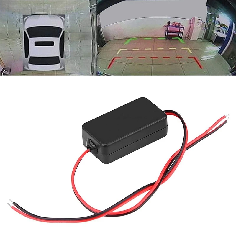 Conector do filtro do relé retificador, câmera automotiva de visão traseira 12v, conector para lente de visão traseira, reator anti-interferência