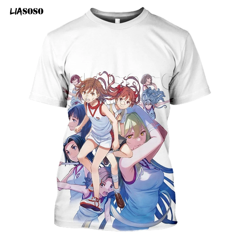 LIASOSO Summer Style T-Shirt Men Women T-shirt 3D Print Anime Game A Certain Scientific Railgun T Harajuku T Shirt Clothing