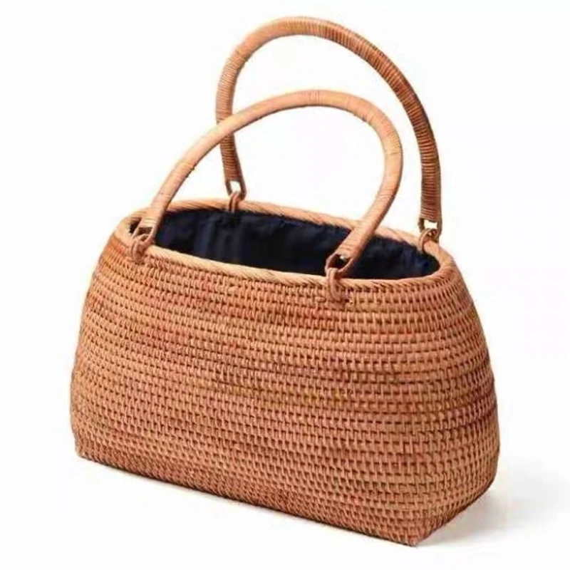 classic designer handbags Rattan knitting totes bags fashion woven shopping hand basket large casual bag Exotic amorous feelings