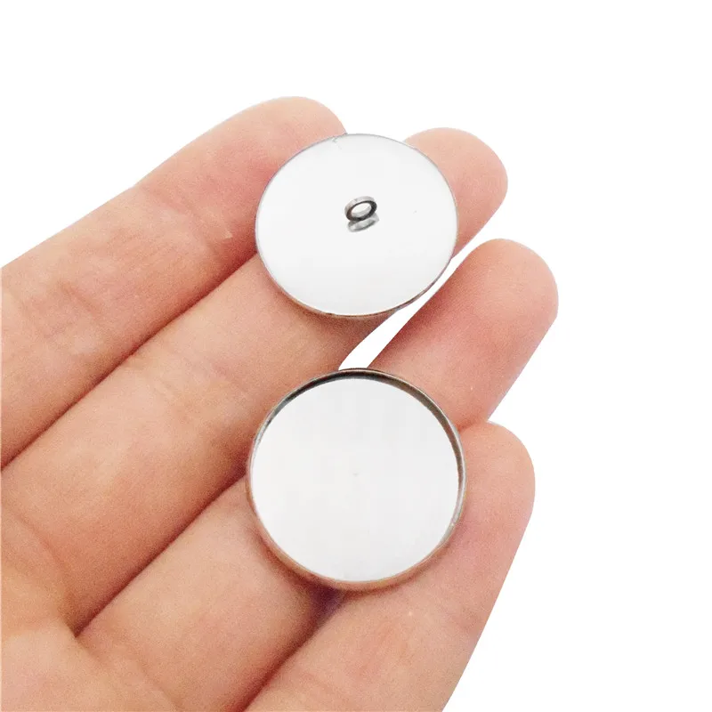 10PCS 10-30mm Iron Blank Cabochon Metal Button For Toys Doll Eye Cameo Base Bezel Tray Snap Jewelry Sewing Accessory