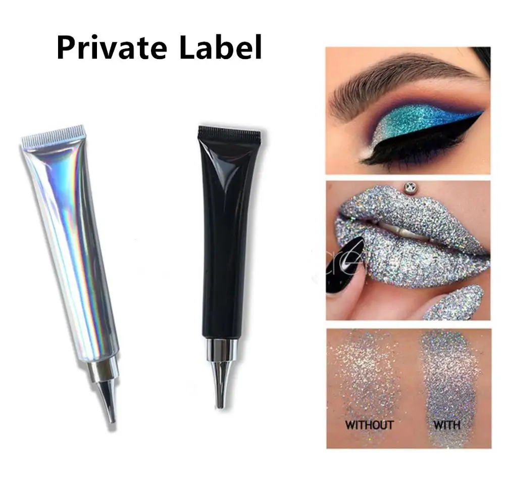 

Wholesale Sequined Primer Eye Makeup Cream Waterproof Sequin Glitter Eyeshadow Glue Lasting Base Makeup Private Label Cosmetics