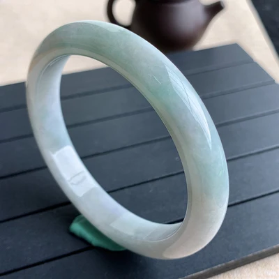 

Natural Burmese Jadeite Light Color 54-64mm Bracelet Elegant Princess Jewelry Best Gift for Mother and Girlfriend