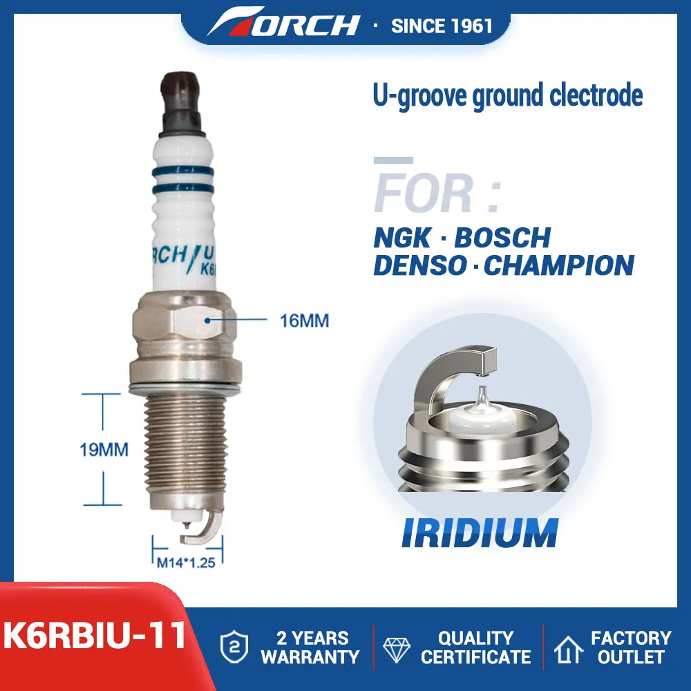 Iridium Spark Candles Torch K6RBIU-11 Fit for Honda Accord Wagon CL9, CM2, CM3 for Honda CR-V for Honda Civic, FD1, FD2