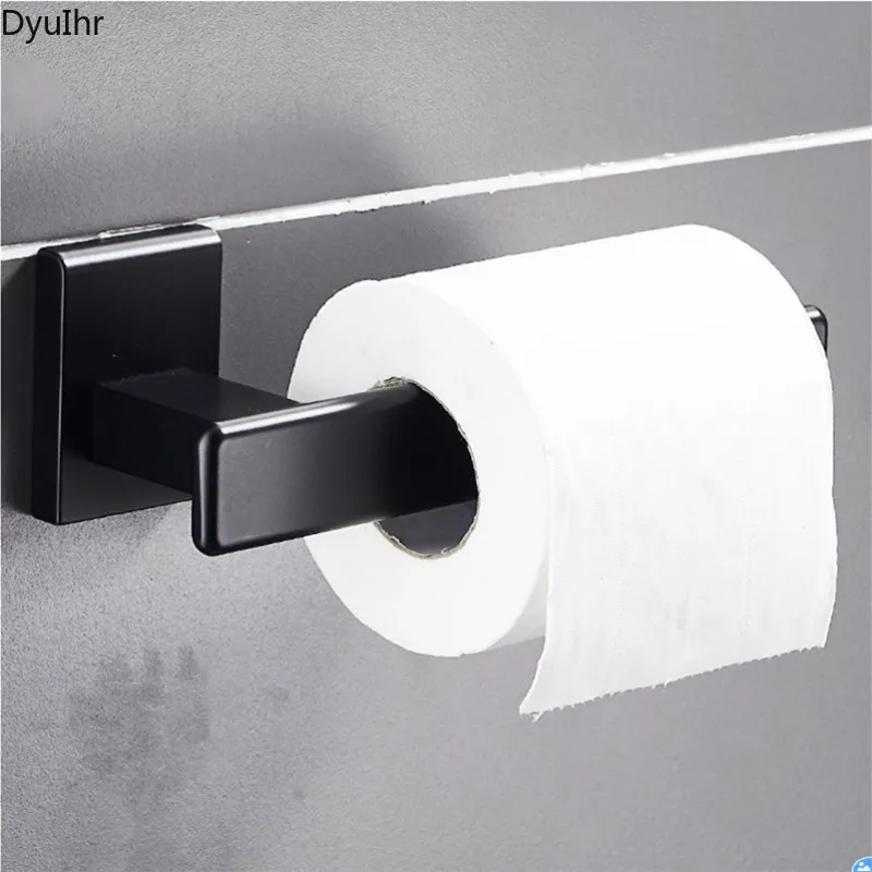 

DyuIhrsimple black space aluminum wall-mounted roll paper holder paper towel rod toilet toilet paper holder bathroom accessories