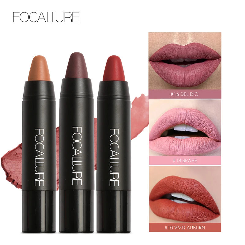 FOCALLURE-Stylo Rouge à Lèvres Sexy et Résistant à l\'Eau, Longue Durée, Facile à vitation, Baume Jules, Maquillage Femme, Cosmétiques, 256