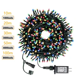 100M impermeabile LED String Lights ghirlanda festa di natale matrimonio natale festa fata scintillio luce per albero Patio arredamento esterno