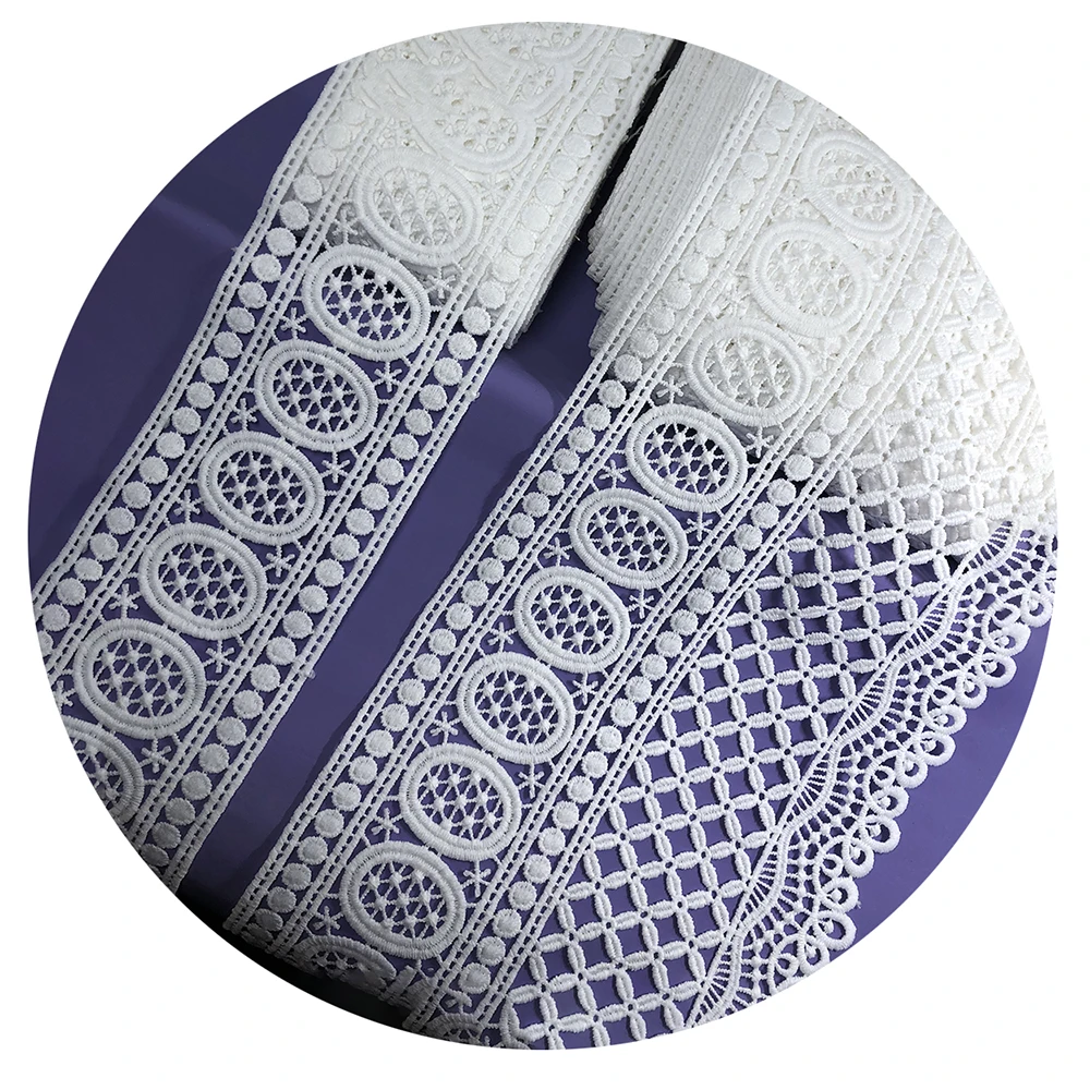 10yard/Lot High Quality White Combination Latest African Lace 2021 Sewing Trim Ribbon Diy Skirt Curtain Wedding Dress Decoration