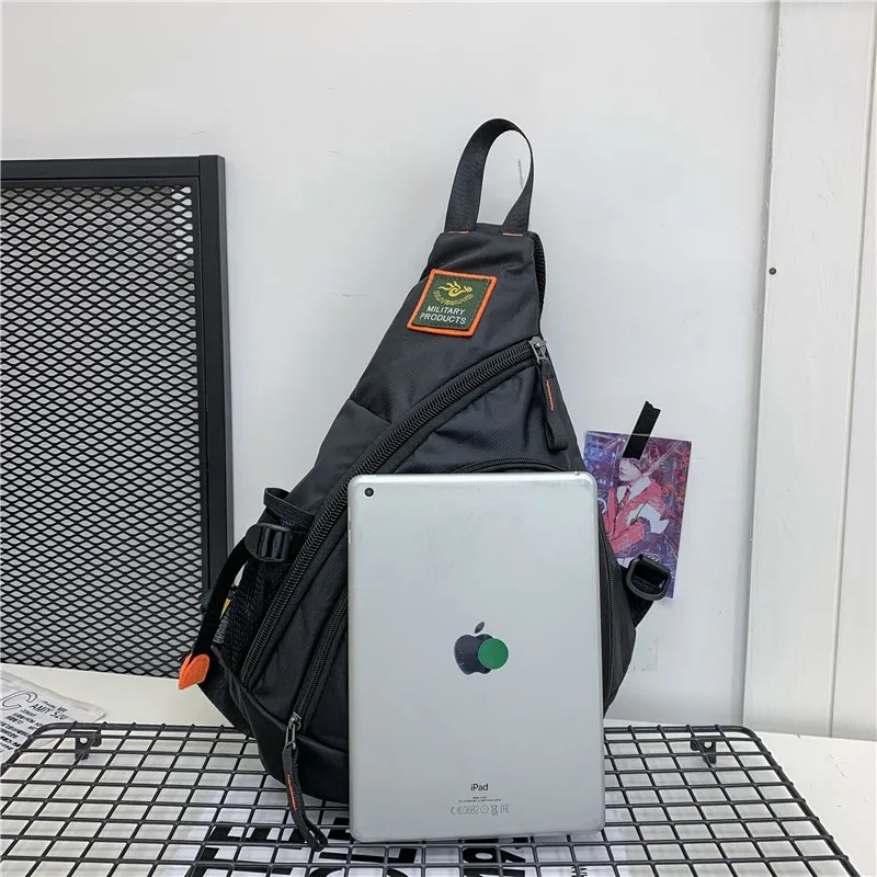 Male Shoulder Bags Travel Crossbody Bags Men Military Chest Bag for School Trip Waterproof Nylon Messenger Bag Black Green